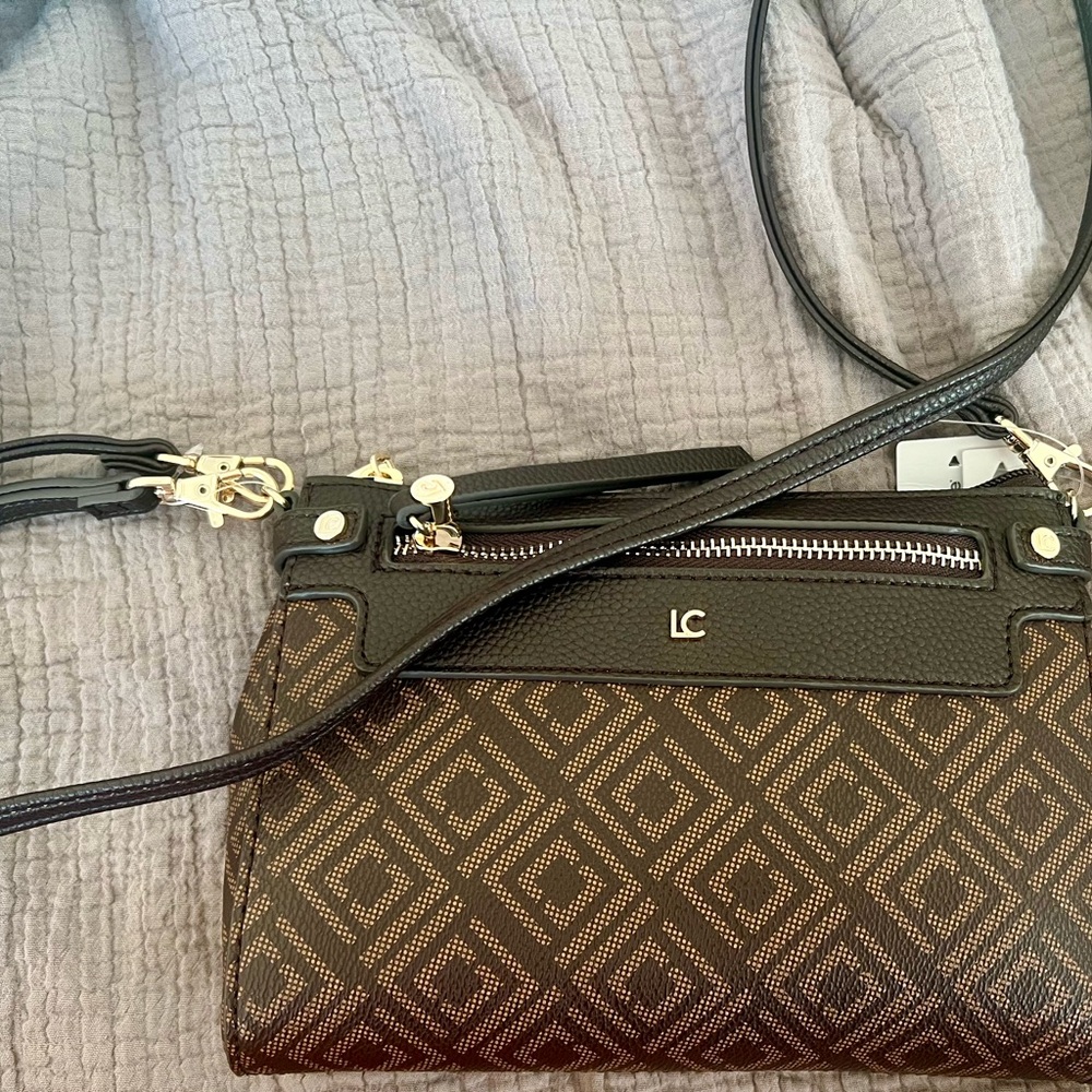 Liz Claiborne Black and Brown Crossbody Bag
